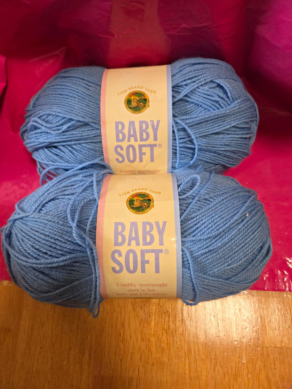 Lion Brand Baby Soft Sportweight Yarn DK 60% Acrylic 40% Nylon Blue Lot 2